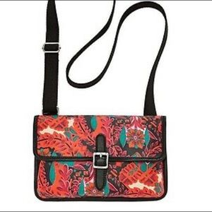FOSSIL Keyper Floral Mini Flap Coated Canvas Crossbody